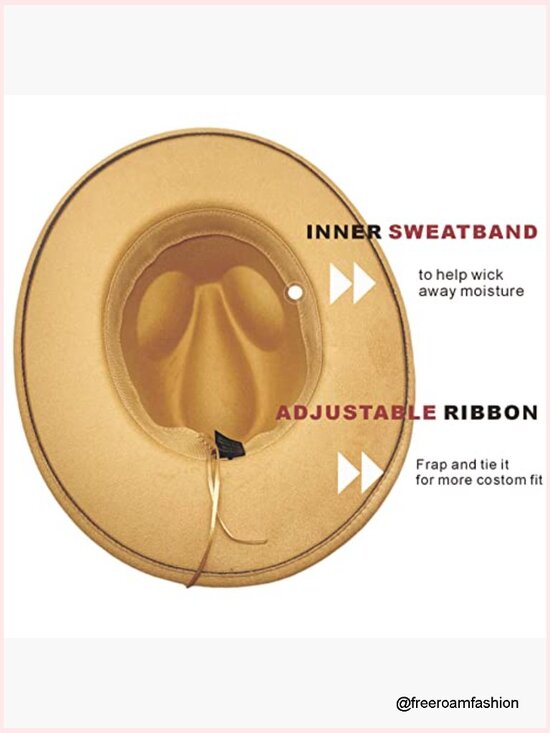 Cowgirl Hat with Wide Belt Western Faux Leather